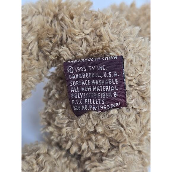 1993 Ty Beanie Baby "Berkley" Retired Brown Old Time Teddy Bear BB30 - Picture 3 of 4